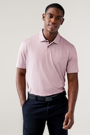 Pink Print Golf Polo Shirt - Image 3 of 7