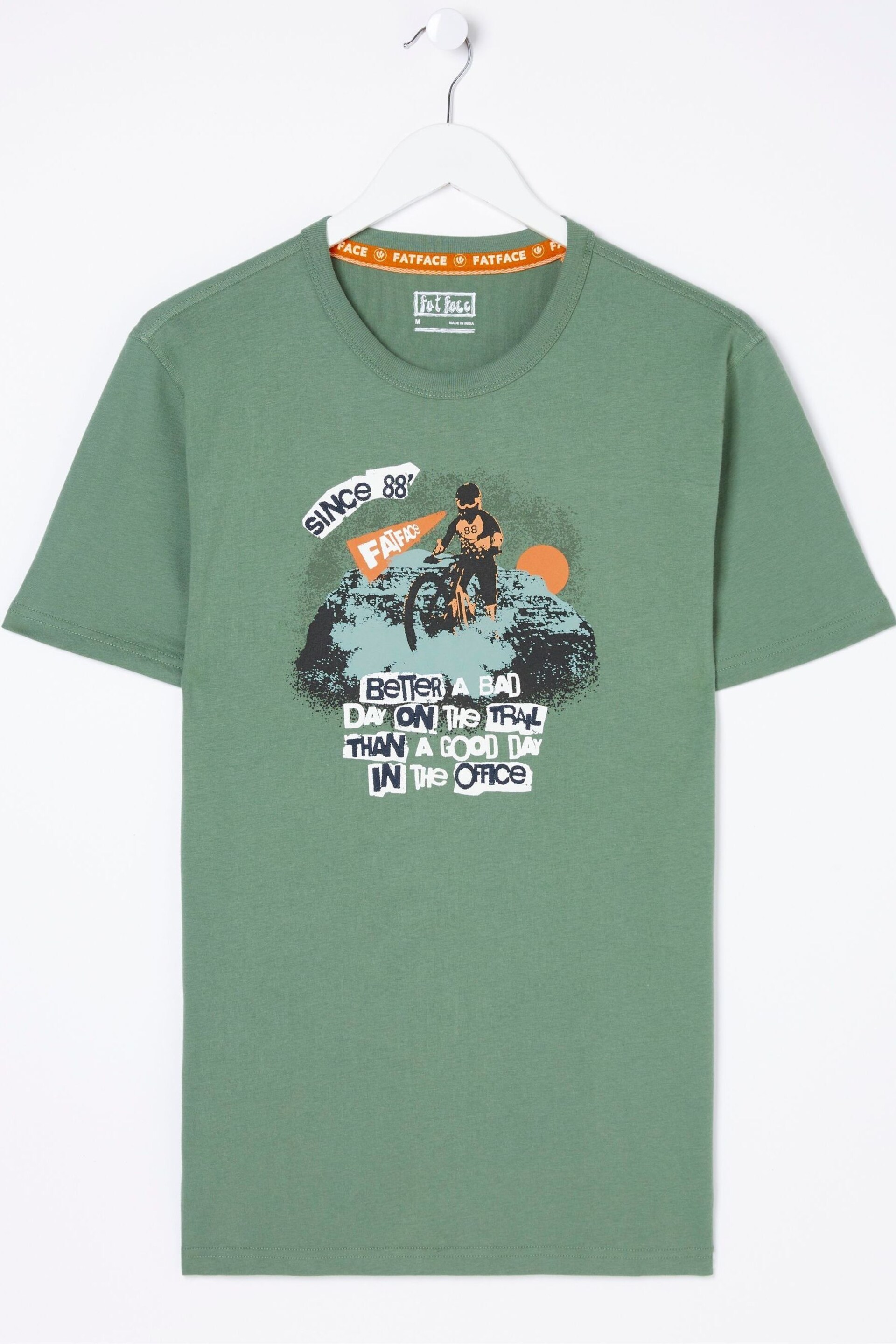 FatFace Green A Bad Day Trail T-Shirt - Image 5 of 5