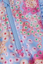 Reiss Pink Poppy Senior Floral Print Ruffle Long Sleeve Swimsuit - Image 6 of 6