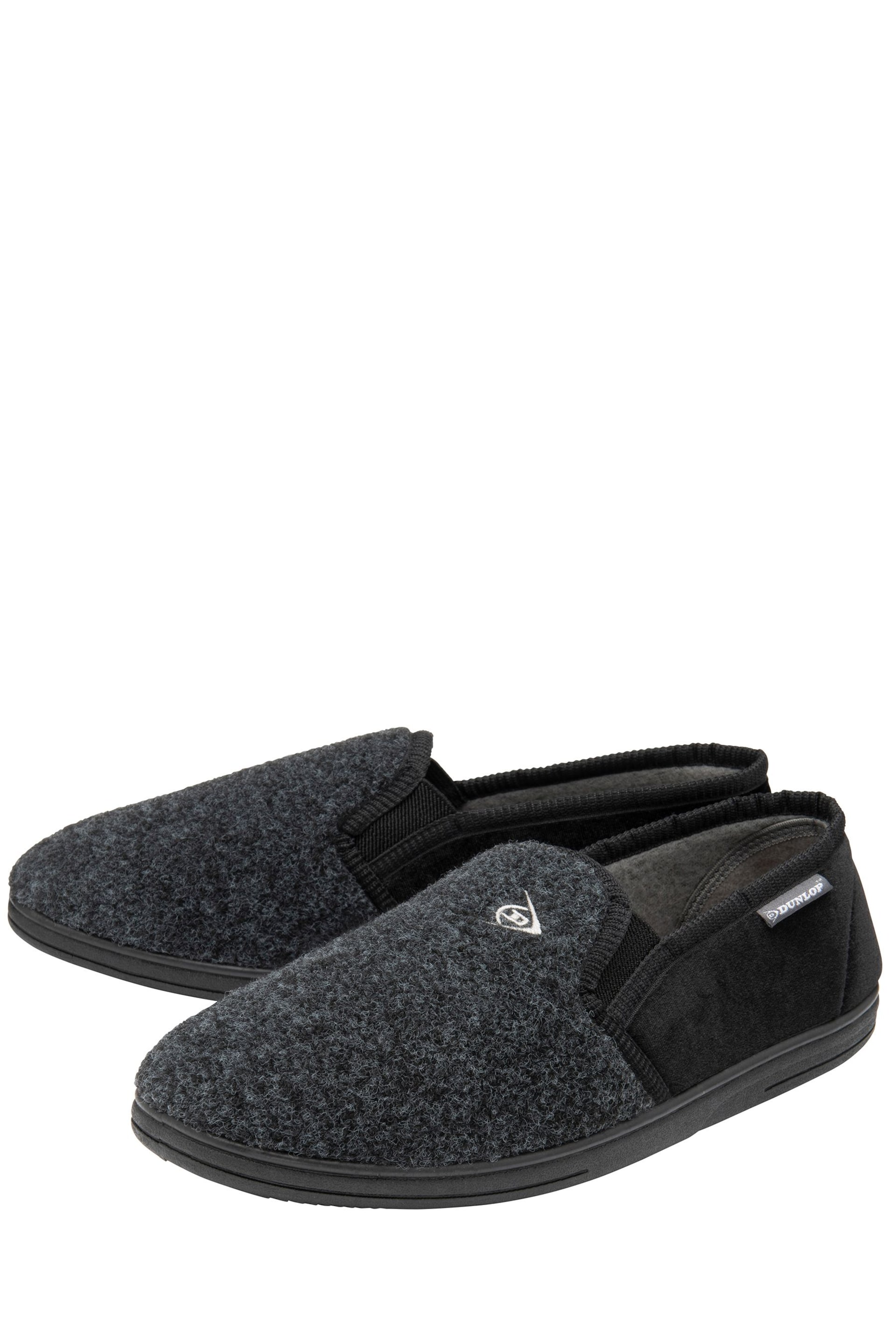 Dunlop Black Mens Full Shoes Felt Slippers - Image 2 of 4