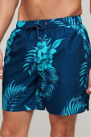Superdry Blue Hawaiian Print 17 Swim Shorts - Image 2 of 6