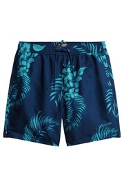 Superdry Blue Hawaiian Print 17 Swim Shorts - Image 4 of 6