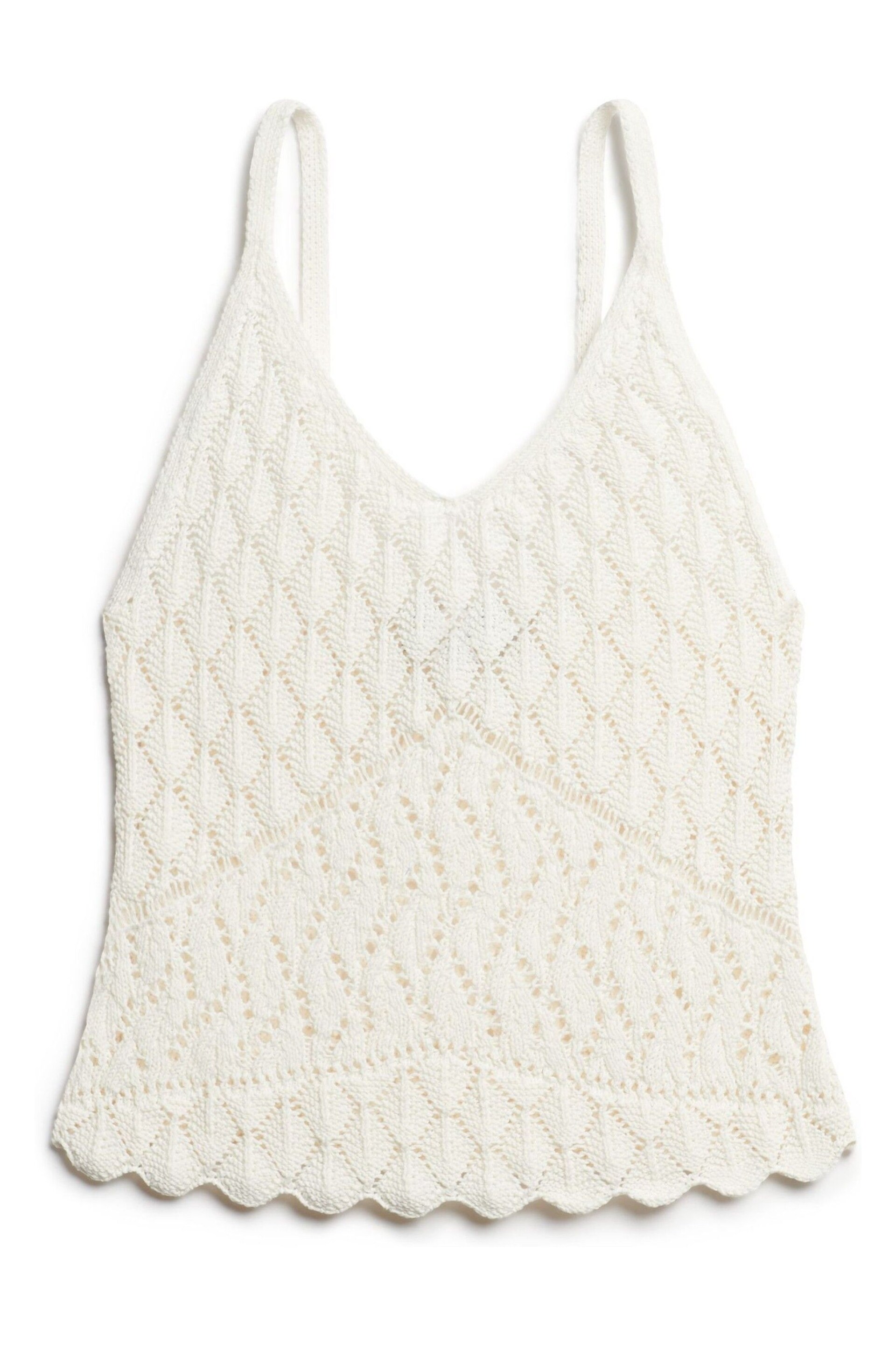 Superdry White Crochet Cami Top - Image 5 of 8