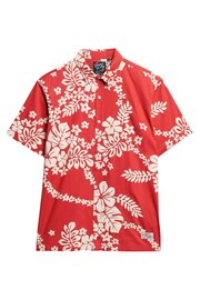 Superdry Red 100% Cotton Short Sleeve Hawaiian Printed Shirt - Image 4 of 6