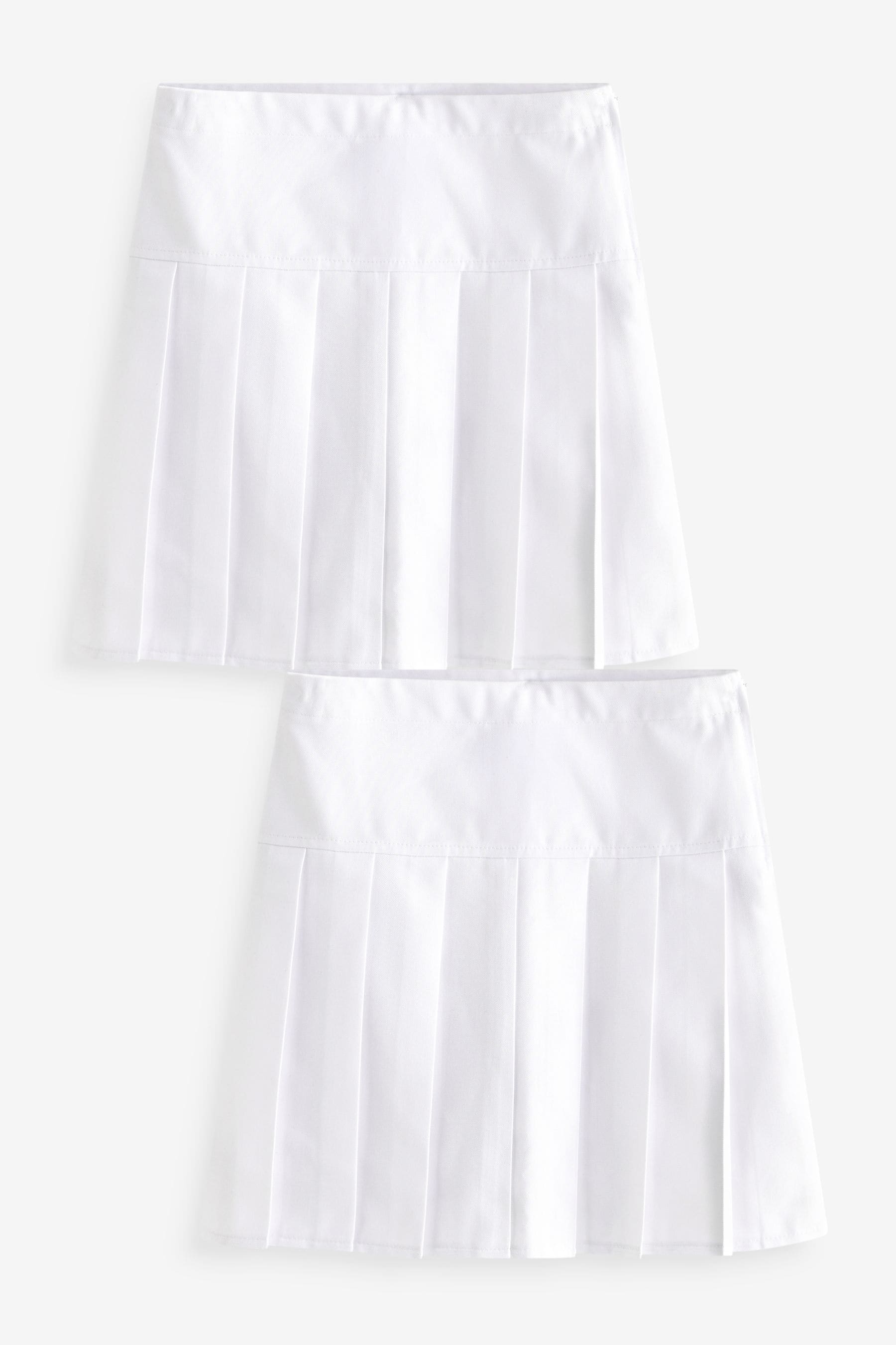 Buy White Longer Length Regular Waist Pleated School Skirts 2 Pack 3 16yrs from the Next UK online shop