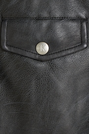 Calvin Klein Black Faux Leather Jacket - Image 6 of 6