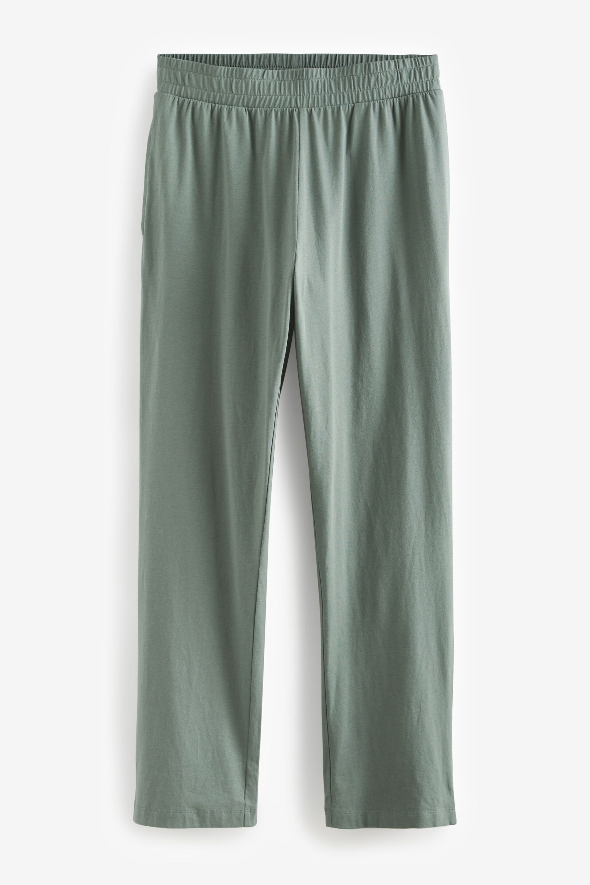 Grey/Sage Green Short Sleeve Jersey Pyjamas Set - Image 11 of 14