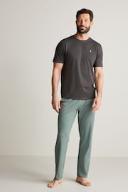 Grey/Sage Green Short Sleeve Jersey Pyjamas Set - Image 2 of 14