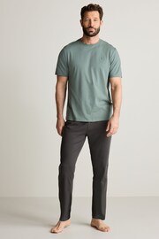 Grey/Sage Green Short Sleeve Jersey Pyjamas Set - Image 5 of 14