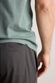 Grey/Sage Green Short Sleeve Jersey Pyjamas Set - Image 7 of 14