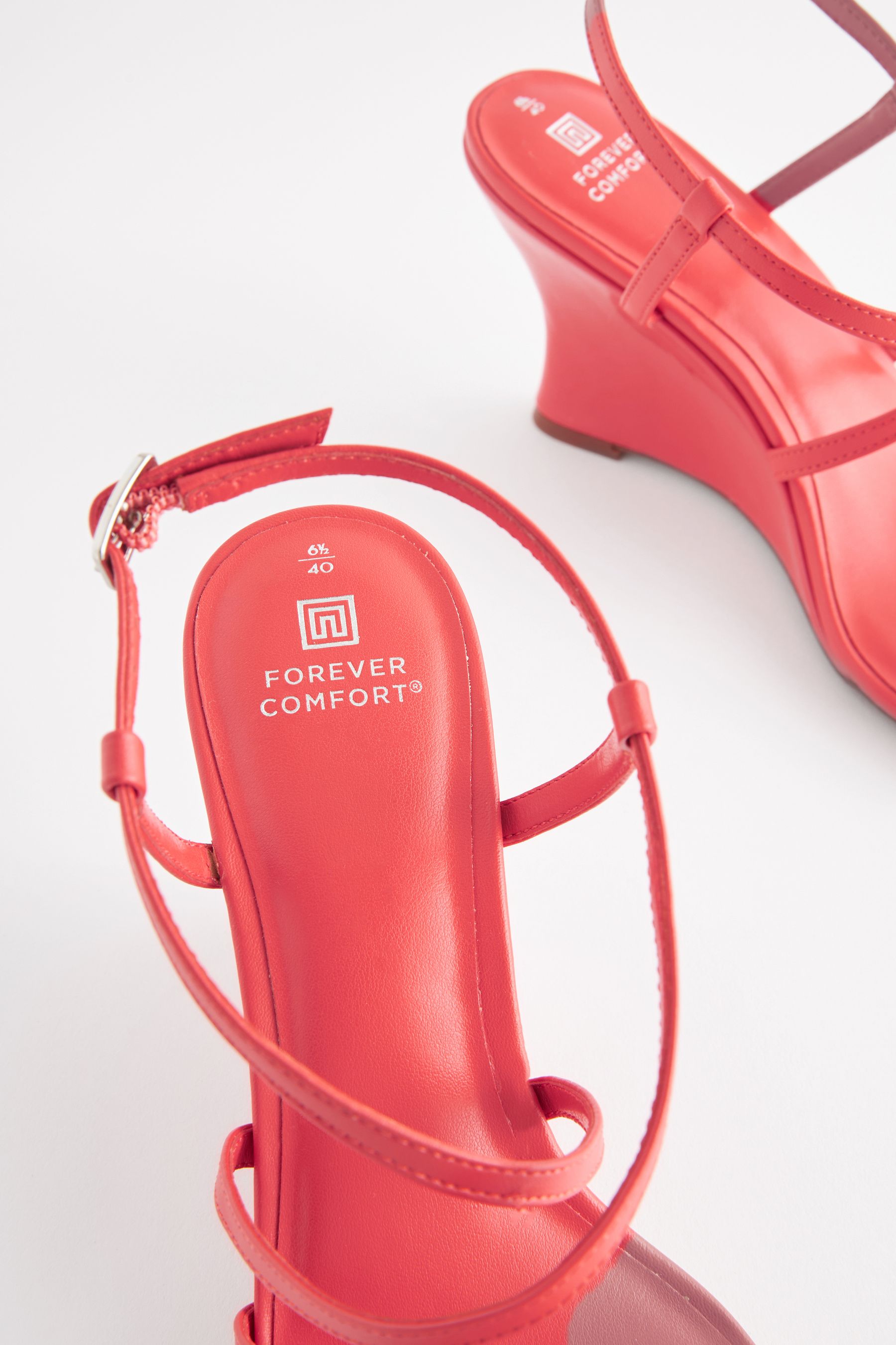 Coral wedge heels sales