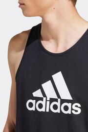 adidas Black/White Big Logo Vest Top - Image 5 of 7