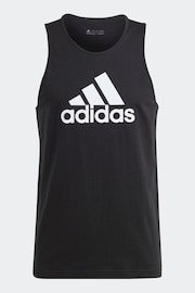 adidas Black/White Big Logo Vest Top - Image 7 of 7