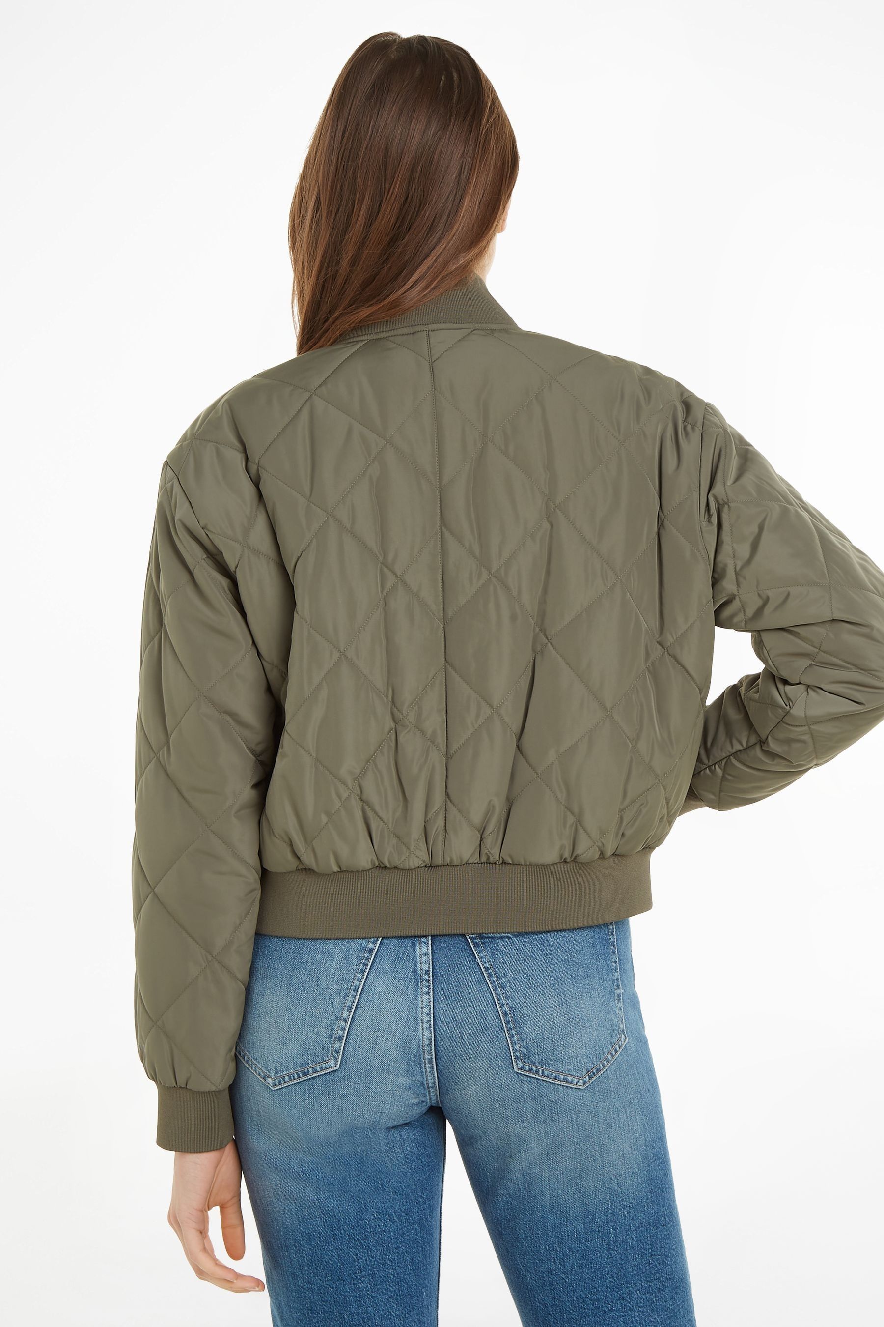 Buy Calvin Klein Green Quilted Bomber Jacket from Next Luxembourg