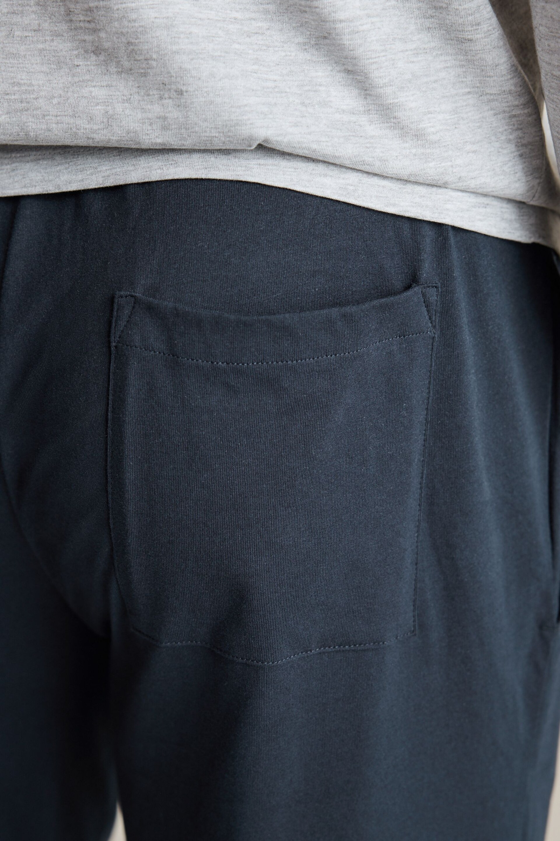 Navy Blue/Grey Long Sleeve Jersey Pyjamas Set 2 Pack - Image 7 of 13