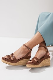 Tan Brown Regular/Wide Fit Forever Comfort® Double Strap Wedges - Image 1 of 9