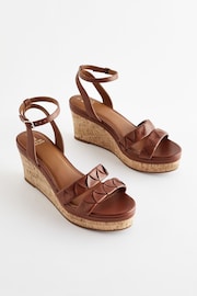 Tan Brown Regular/Wide Fit Forever Comfort® Double Strap Wedges - Image 3 of 9
