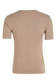 Calvin Klein Brown Modal Rib T-Shirt - Image 5 of 6