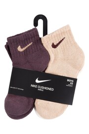 Nike Brown Little Kids Ankle Socks 6 Pack - Image 3 of 3