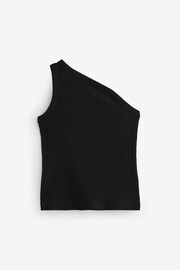 Black One Shoulder Rib Vest (3-16yrs) - Image 3 of 5