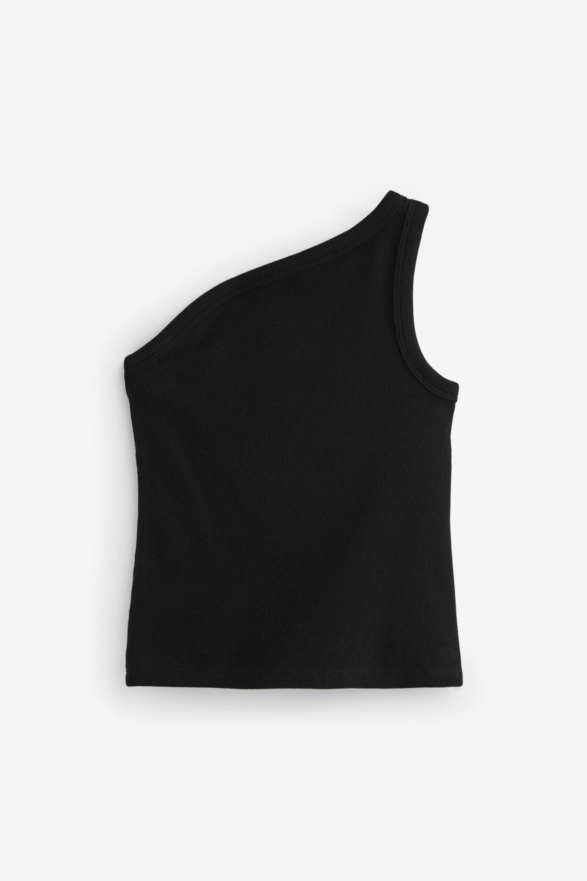 Black One Shoulder Rib Vest (3-16yrs) - Image 4 of 5