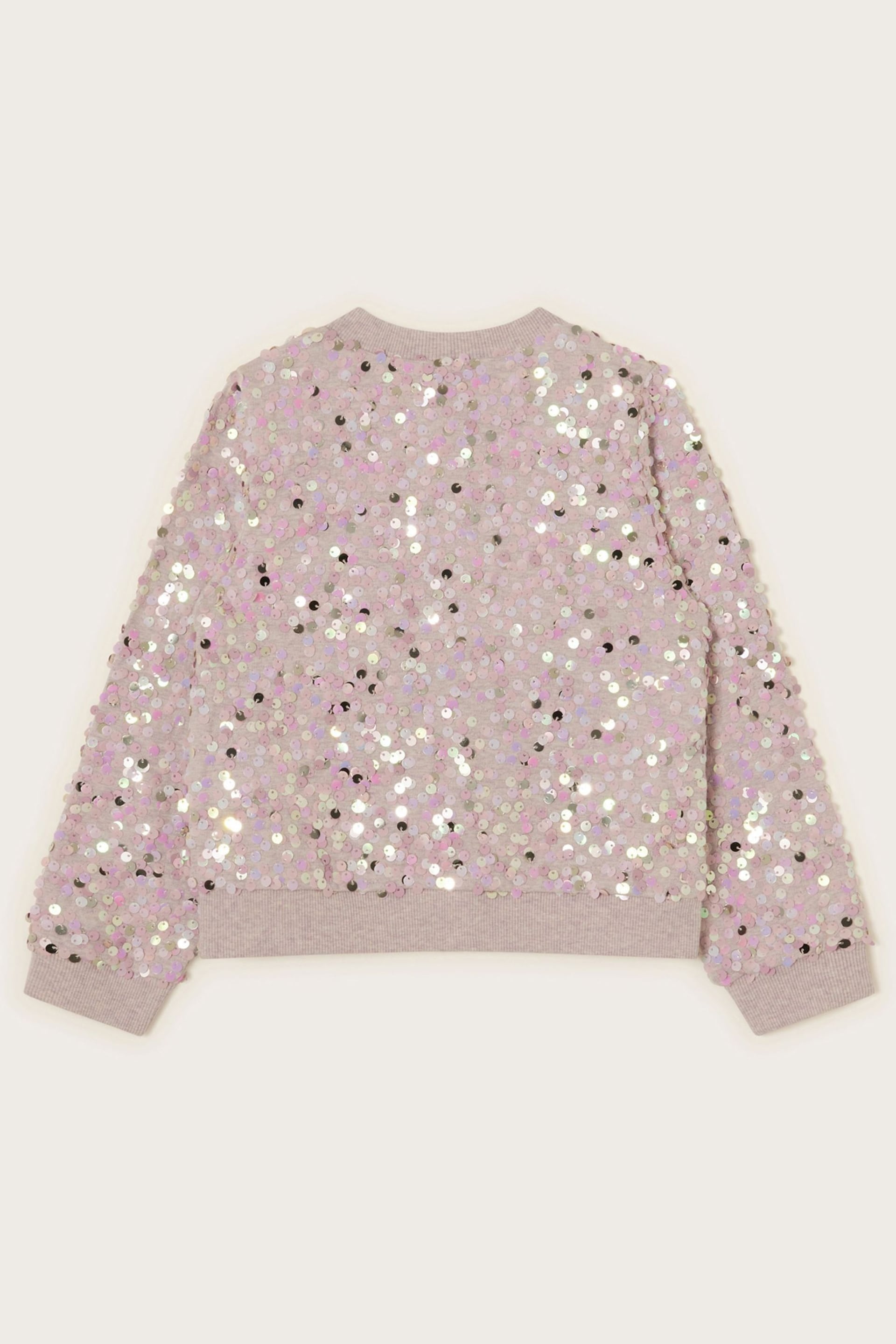 Monsoon Pink All-Over Sequin Bomber Jacket - Image 2 of 3