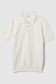 Reiss White Pascoe Textured Modal Blend Polo Shirt - Image 2 of 7