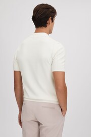 Reiss White Pascoe Textured Modal Blend Polo Shirt - Image 5 of 7