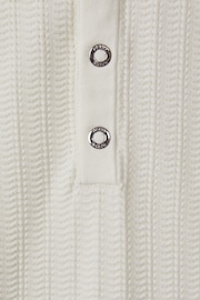 Reiss White Pascoe Textured Modal Blend Polo Shirt - Image 7 of 7