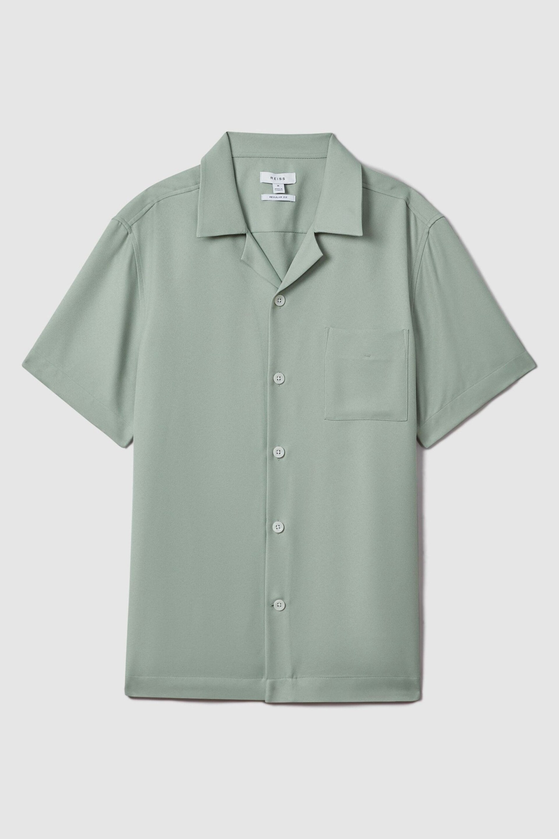 Reiss Pistachio Tokyo Cuban Collar Button-Through Shirt - Image 2 of 6