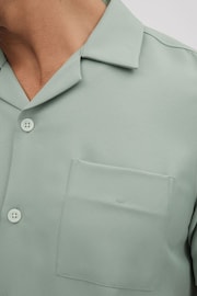 Reiss Pistachio Tokyo Cuban Collar Button-Through Shirt - Image 5 of 6