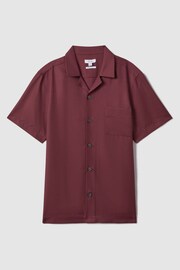 Reiss Brick Red Tokyo Cuban Collar Button-Through Shirt - Image 2 of 5