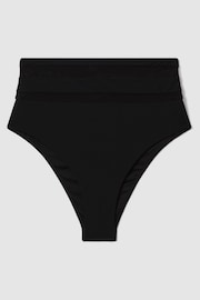 Reiss Black Jemma High Rise Mesh Bikini Bottoms - Image 2 of 5