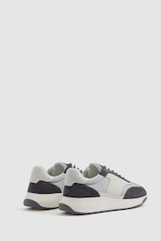 Reiss Grey Mix Emmett Leather Suede Running Trainers - Image 3 of 5