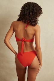 Reiss Red Aubrey Underwired Tie Back Bikini Top - Image 5 of 6