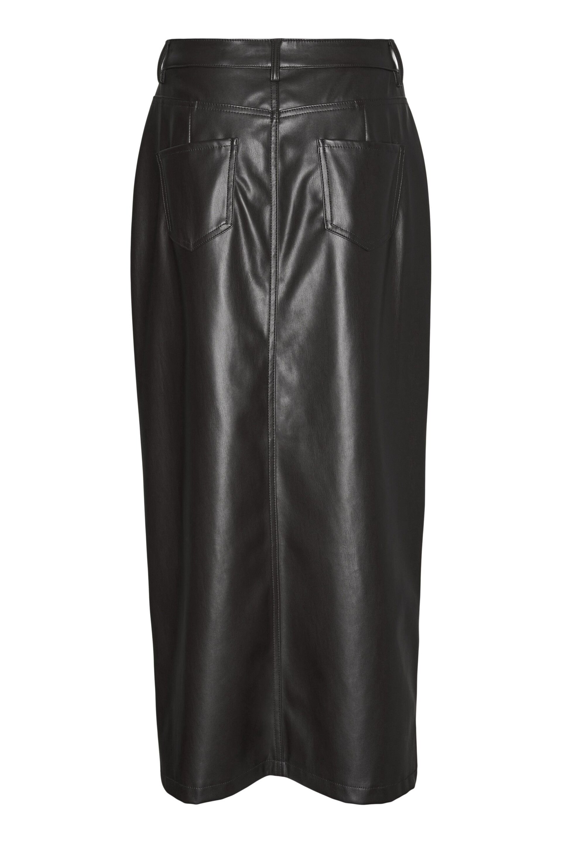VERO MODA Brown Faux Leather Midi Skirt - Image 5 of 7