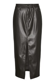 VERO MODA Brown Faux Leather Midi Skirt - Image 6 of 7