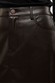 VERO MODA Brown Faux Leather Midi Skirt - Image 7 of 7