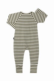 Bonds Green Stripe Zip Sleepsuit - Image 2 of 7