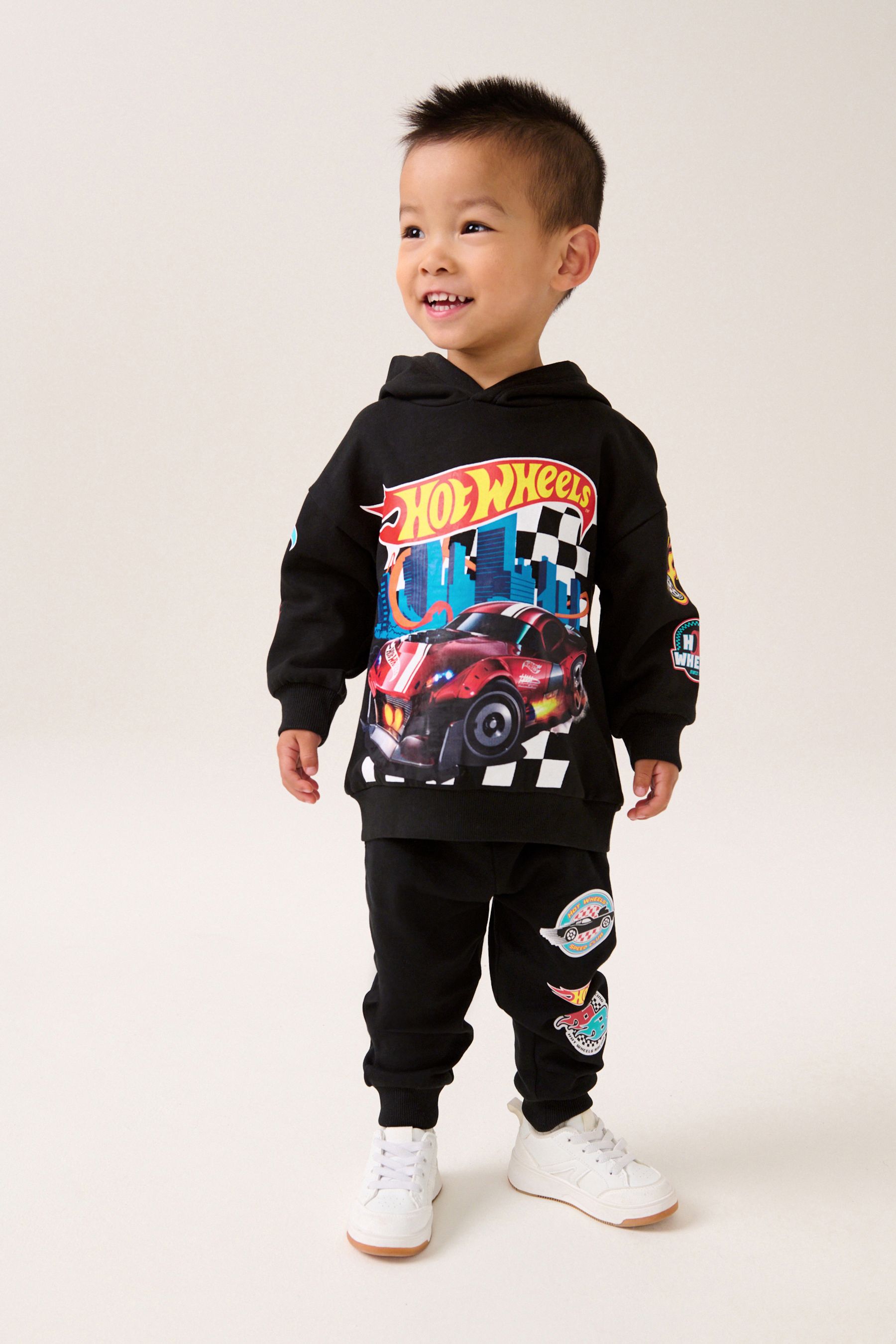 Buy Black Hot Wheets 100 Cotton Jersey Hoodie and Joggers Set 9mths 8yrs from Next Ireland