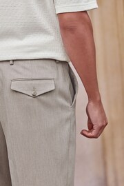 Neutral Slim Fit Waffle Texture Suit Trousers - Image 4 of 9