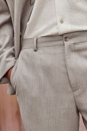 Neutral Slim Fit Waffle Texture Suit Trousers - Image 5 of 9