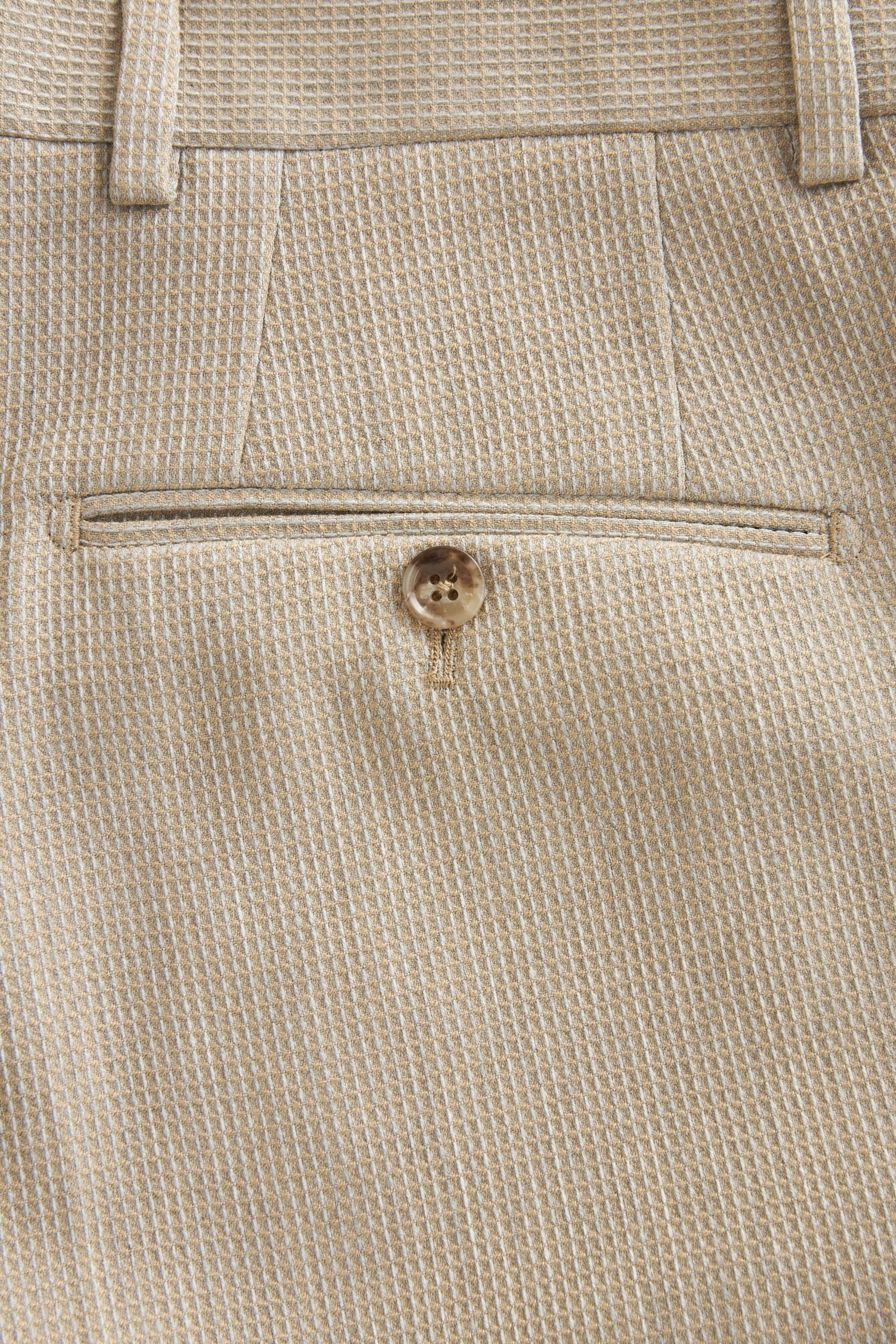 Neutral Slim Fit Waffle Texture Suit Trousers - Image 8 of 9