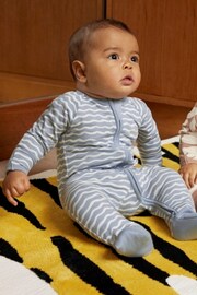 Bonds Blue Wavy Stripe Zip Sleepsuit - Image 1 of 3