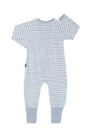 Bonds Blue Wavy Stripe Zip Sleepsuit - Image 3 of 3