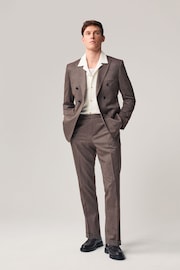 Brown Slim Fit Stripe Suit Trousers - Image 3 of 10