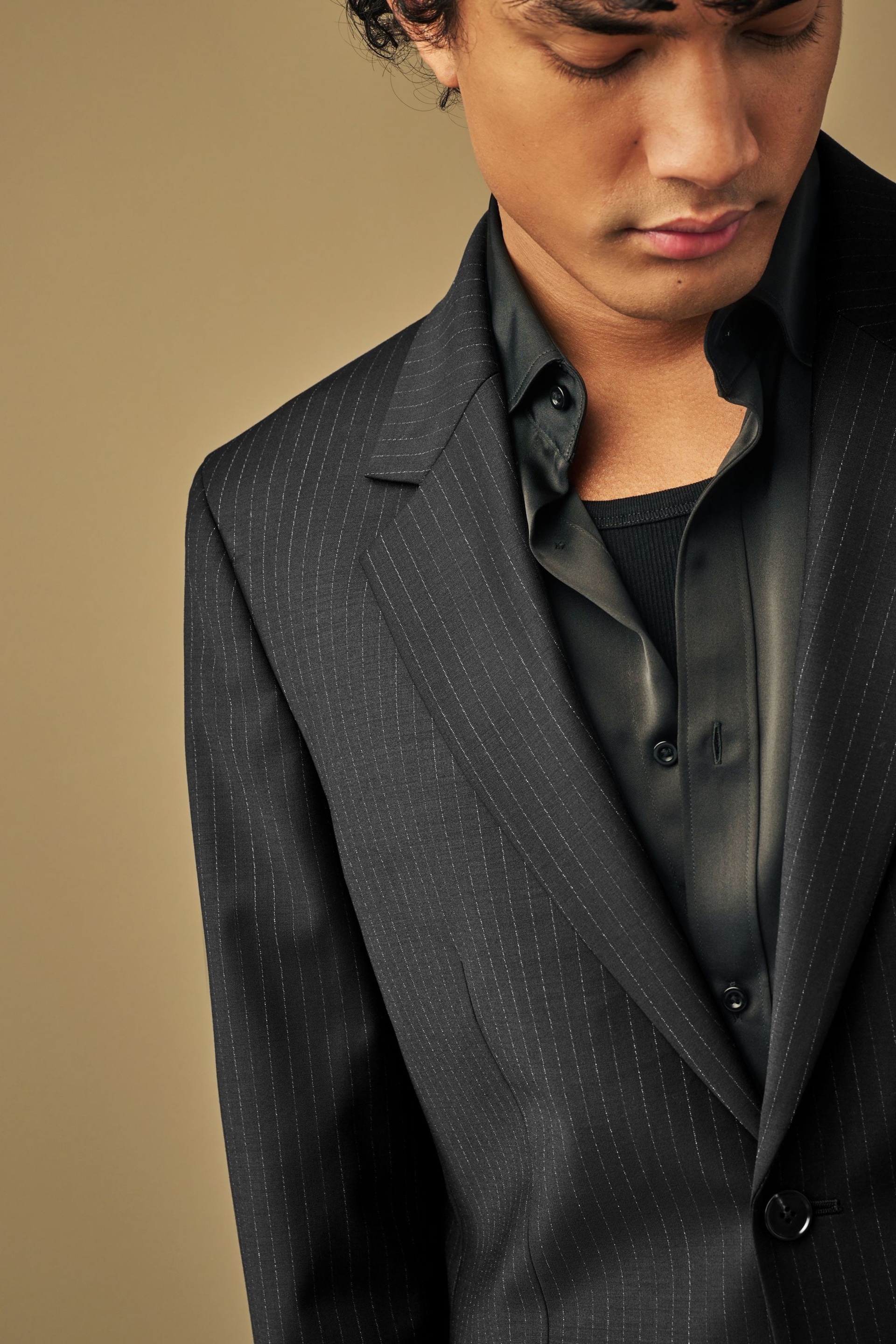 Black Stripe Suit: Jacket - Image 4 of 10