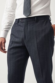 Navy Blue Tailored Fit Stripe Suit Trousers - Image 3 of 9
