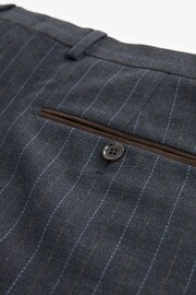 Navy Blue Tailored Fit Stripe Suit Trousers - Image 5 of 9