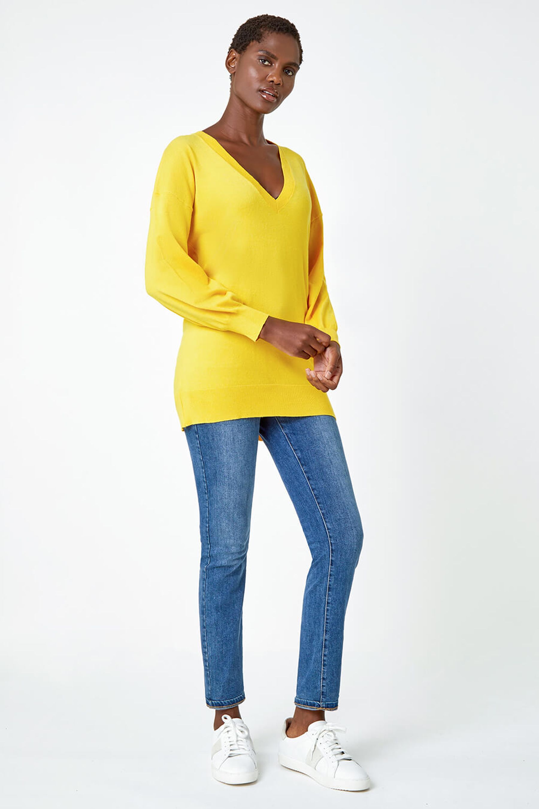 Yellow sweater v neck on sale